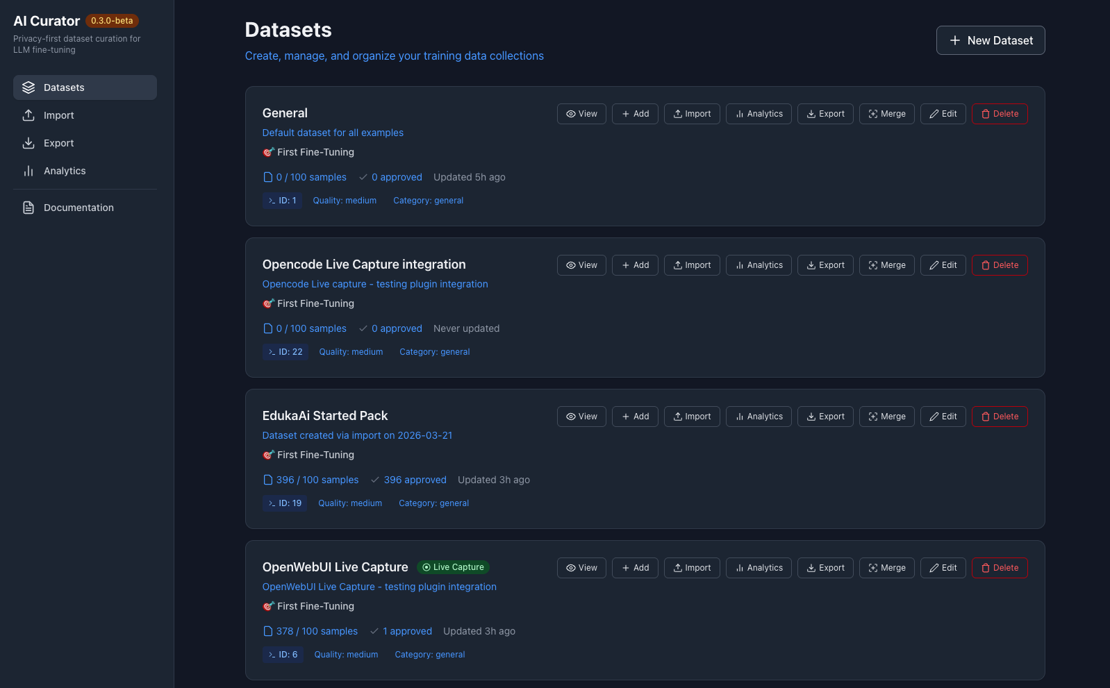 AI Curator Interface